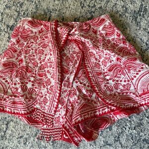 FARM Rio Red and White Patterned Shorts